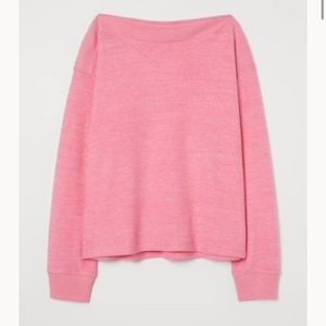 H&M PINK MELANGE BOATNECK SWEATER :: NWT
